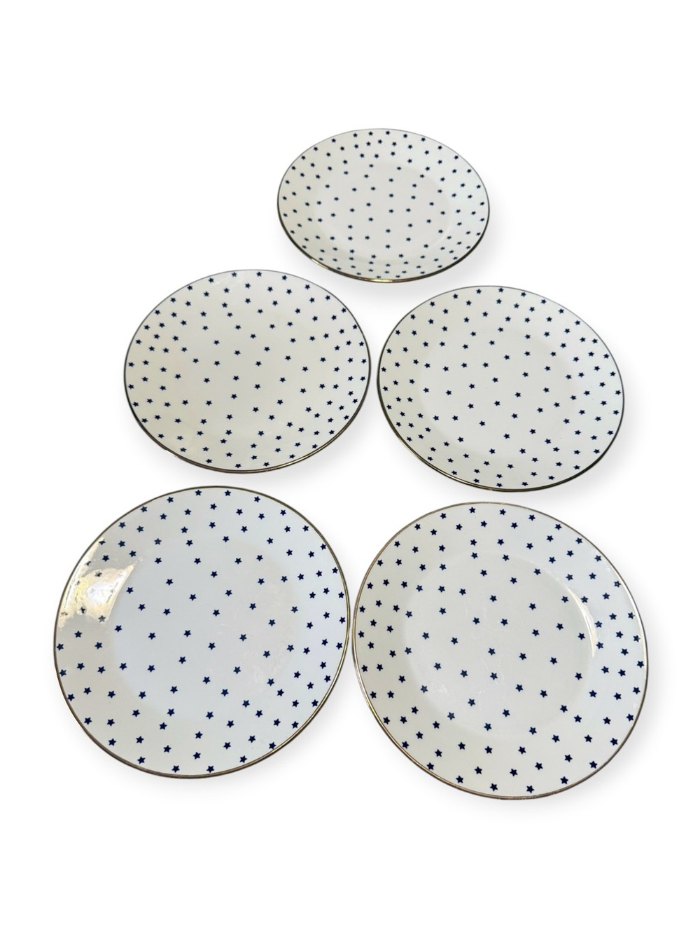 Set Of 5 RICHARD GINORI GROUP MANIFATTURA DI LAVENO BLUE STAR SALAD PLATES
